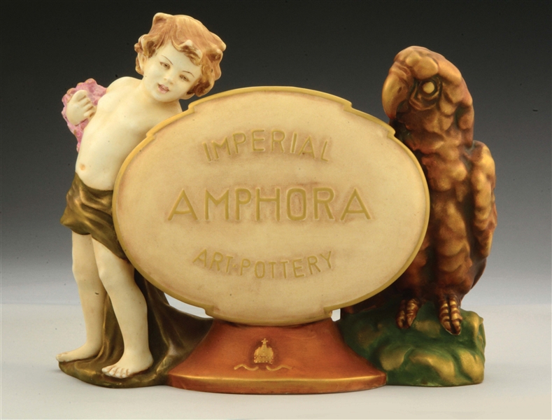 EXTREMELY RARE CERAMIC AMPHORA ART POTTERY SHOWROOM DISPLAY SIGN.
