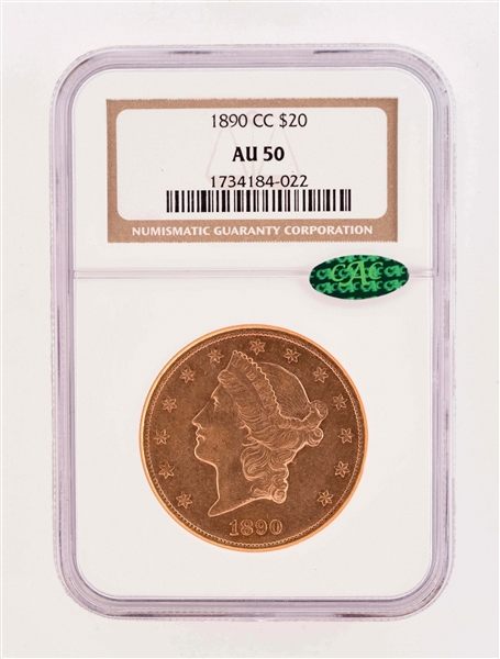 1890-CC $20 CARSON CITY LIBERTY DOUBLE EAGLE COIN.