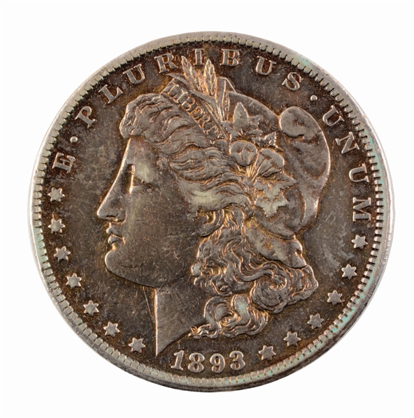 1893-CC MORGAN SILVER DOLLAR.