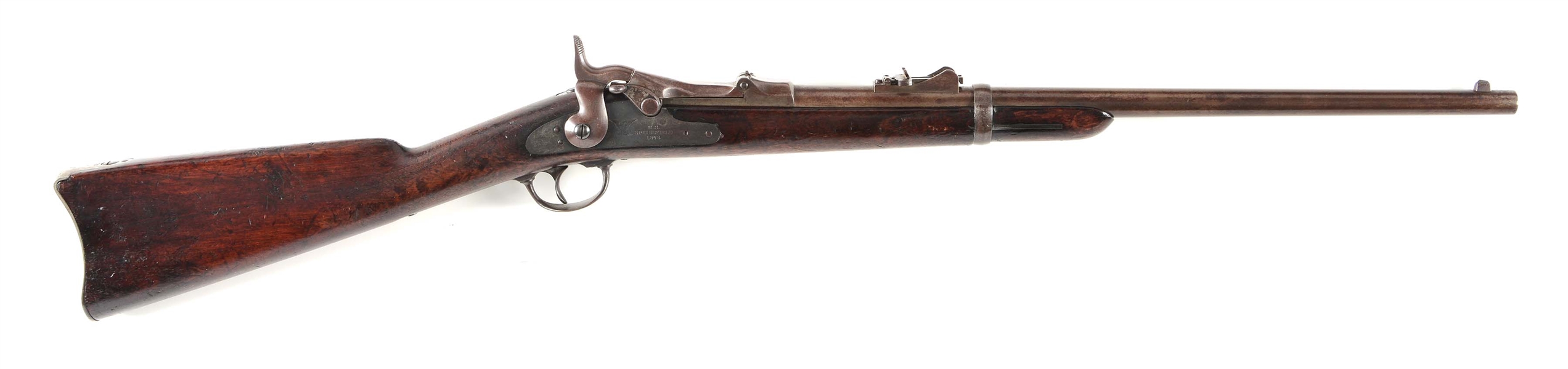 (A) CUSTER 7TH CAVALRY RANGE US SPRINGFIELD MODEL 1873 TRAPDOOR CARBINE.