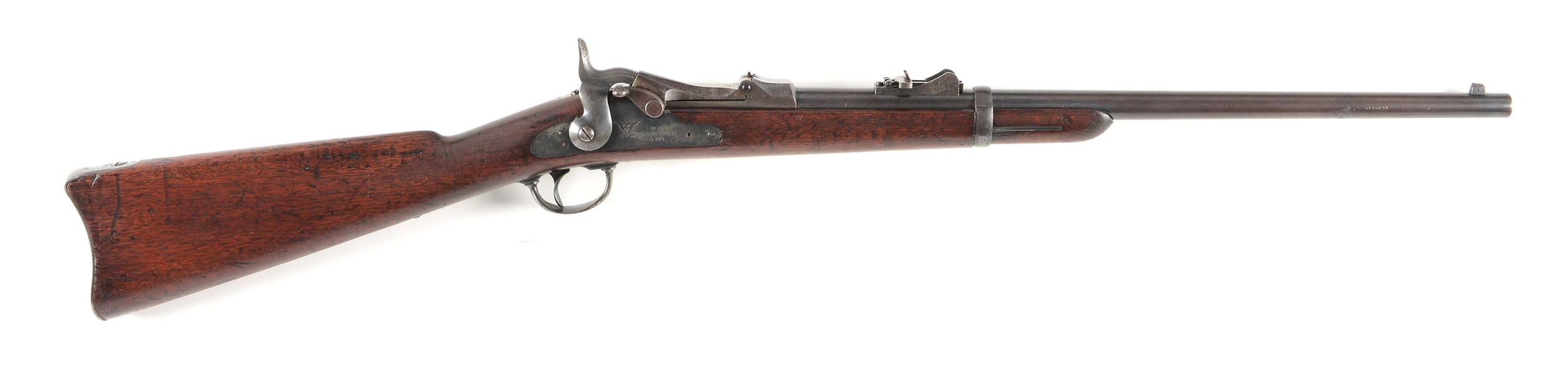 (A) US SPRINGFIELD MODEL 1879 SADDLE RING CARBINE.