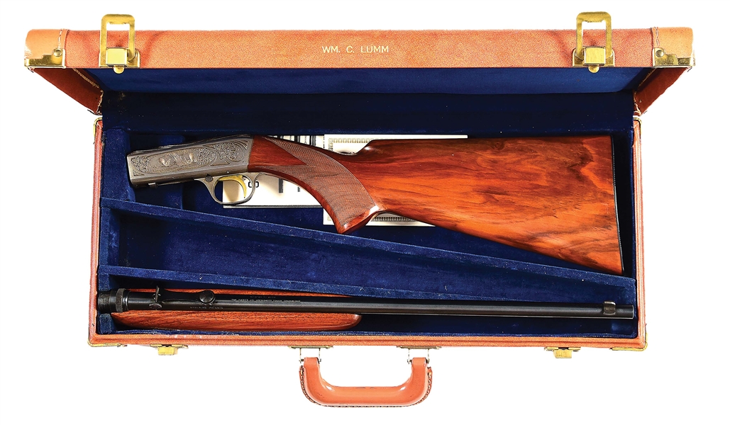 (C) EARLY BROWNING SEMI-AUTOMATIC GRADE II (WHEEL SIGHT) - .22 RIFLE WITH CASE.