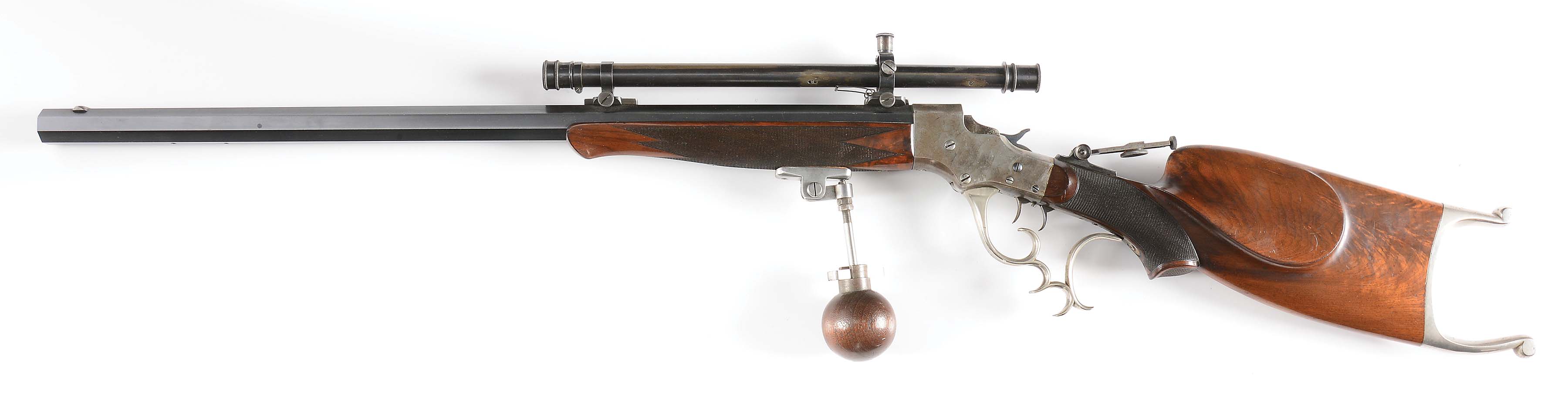 Lot Detail - (C) STEVENS 44 ACTION POPE MODEL SINGLE SHOT RIFLE WITH ...