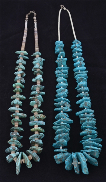 LOT OF 2: TURQUOISE NECKLACES.