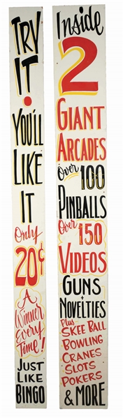 LOT OF 2: CARNIVAL ARCADE SIGNS.