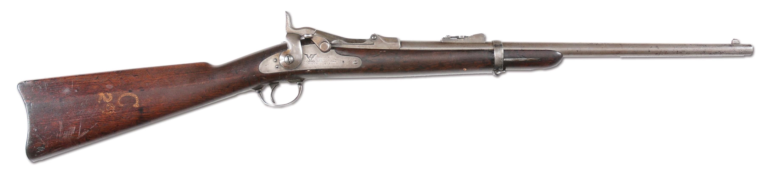 (A) CUSTER RANGE U.S. SPRINGFIELD TRAPDOOR CARBINE WITH RELATED MATERIALS.