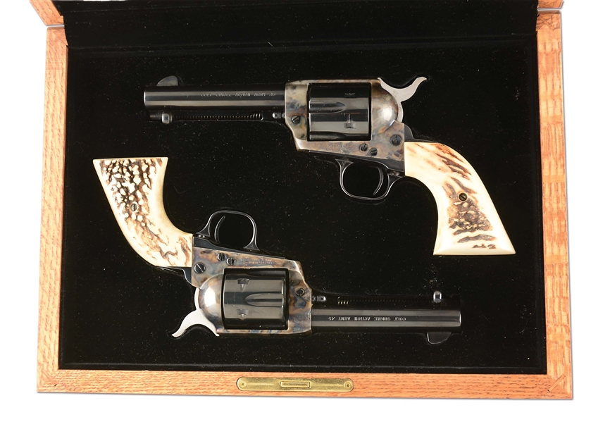 (M) CASED MATCHING SET OF SASS COLT SINGLE ACTION ARMY REVOLVERS.