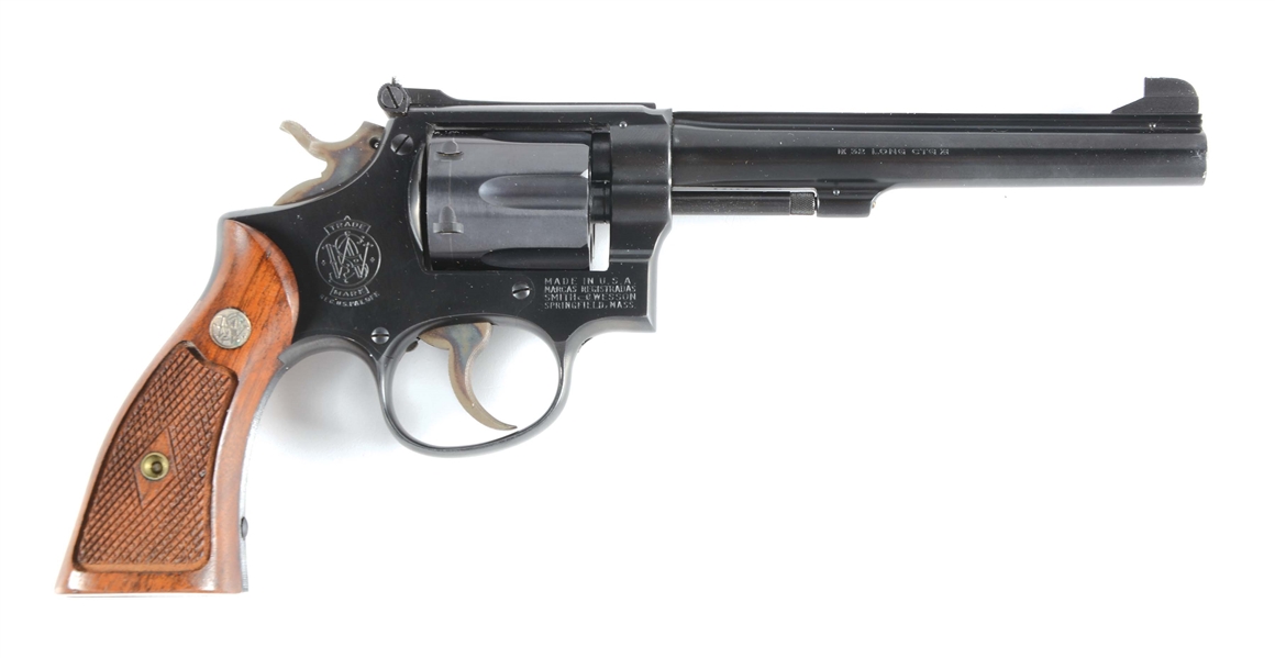 (C) RARE BOXED SMITH & WESSON K-32 MASTERPIECE TARGET DOUBLE ACTION REVOLVER.