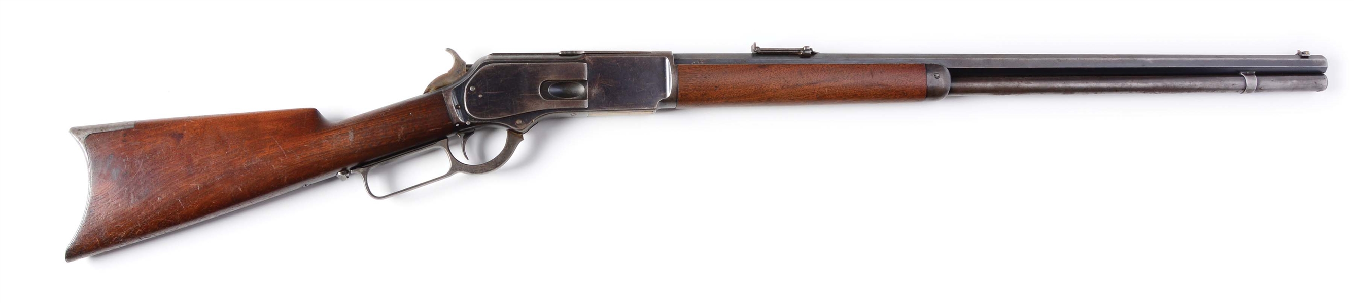 (A) WINCHESTER MODEL 1876 LEVER ACTION RIFLE (1885).