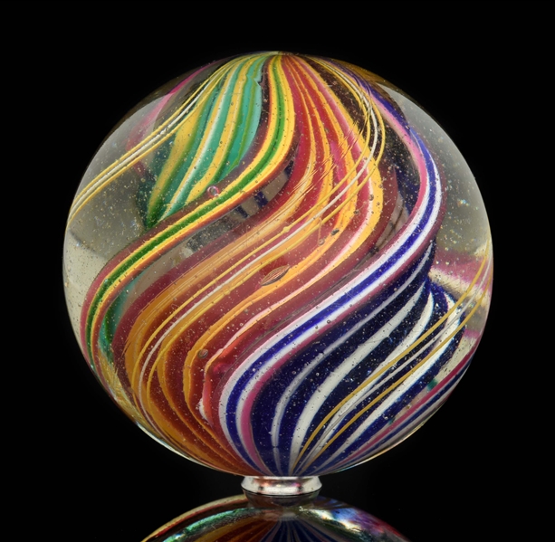 OUTSTANDING THREE STAGE DIVIDED CORE SWIRL MARBLE.