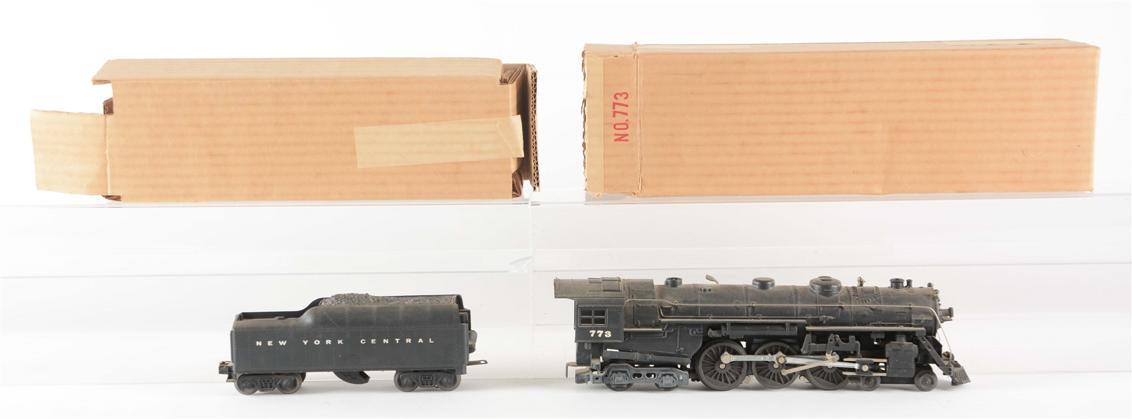 LOT OF 2: LIONEL 773 HUDSON TENDER & ENGINE WITH BOXES.