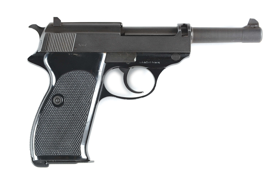 (C) WALTHER POST-WAR COMMERCIAL P38 .22 POLISHED PANEL SEMI AUTOMATIC PISTOL.