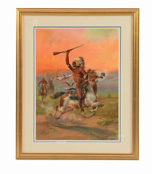 1908 HARRY PAYNE INDIAN LITHOGRAPH.