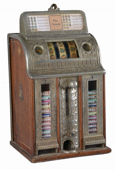 **5¢ CAILLE BROS. VICTORY MINT VENDER SLOT MACHINE. 