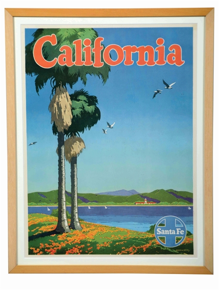 SANTA FE RAILROAD ADVERTISING TRAVEL POSTER.