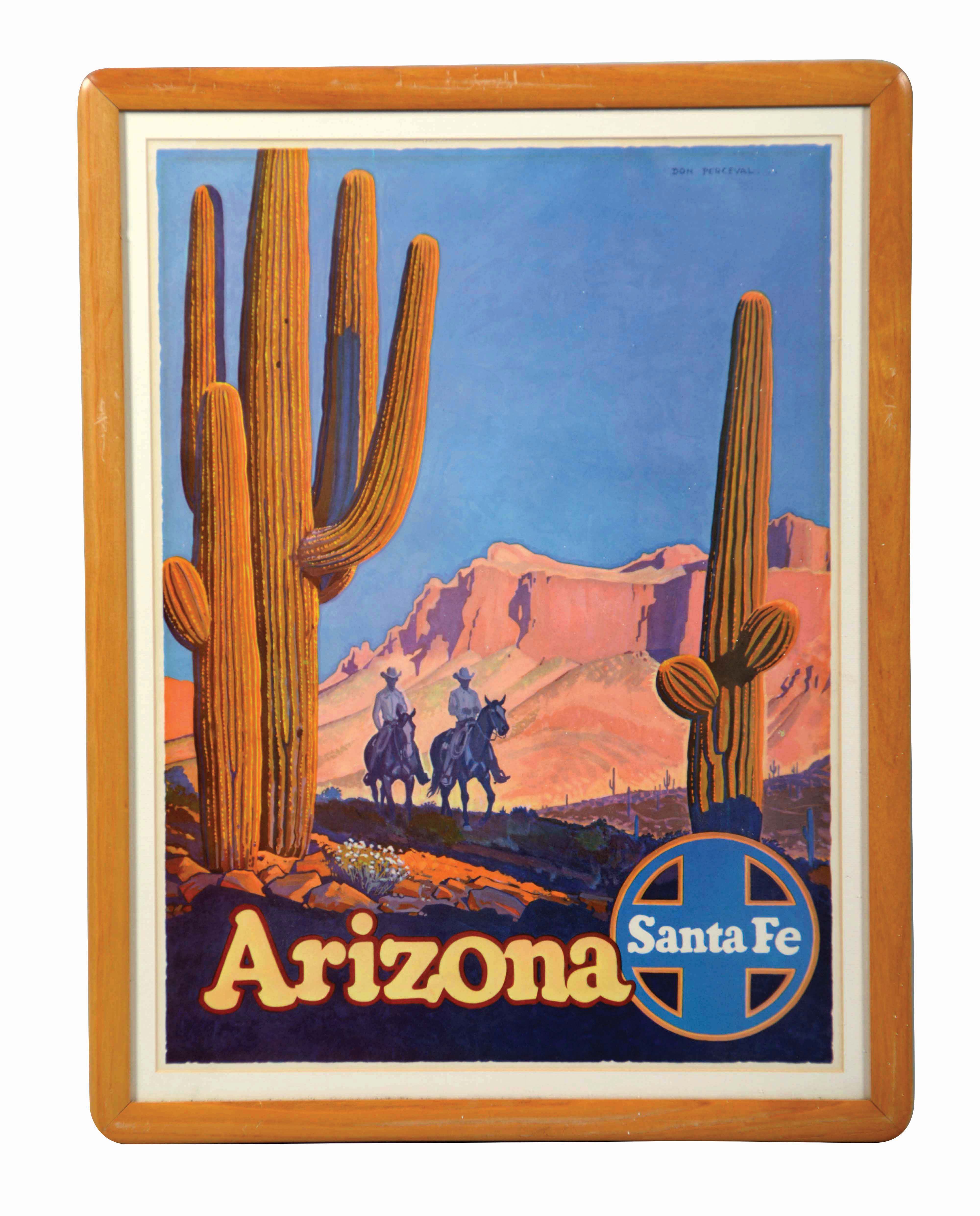 Lot Detail - SANTA FE RAILROAD ADVERTISING TRAVEL POSTER.