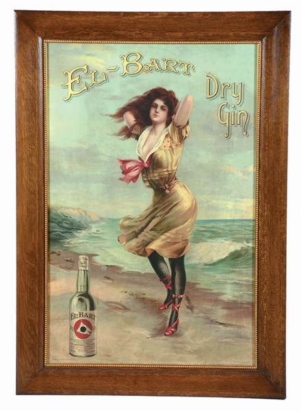 REPRODUCTION EL-BART DRY GIN ADVERTISING POSTER.