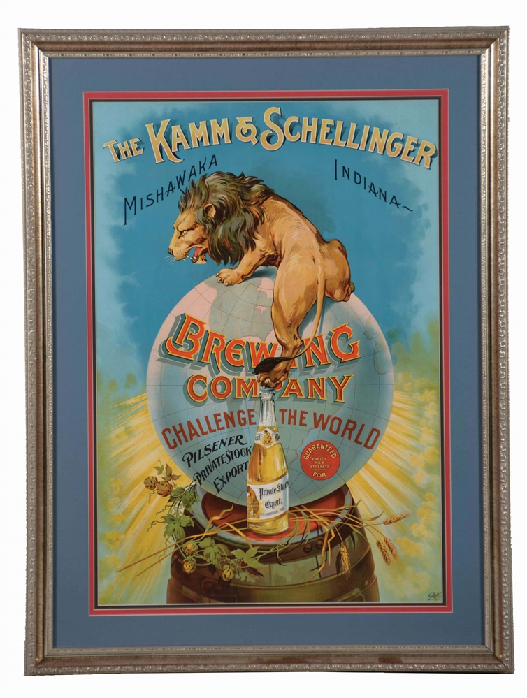 THE KAMM & SCHELLINGER BREWING COMPANY ADVERTISEMENT.
