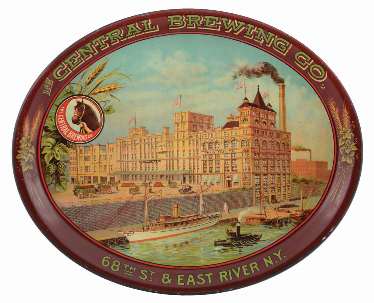THE CENTRAL BREWING CO. ADVERTISING TRAY. 