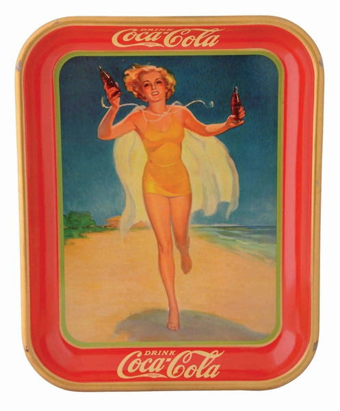 1937 COCA-COLA TIN ADVERTISING TRAY. 