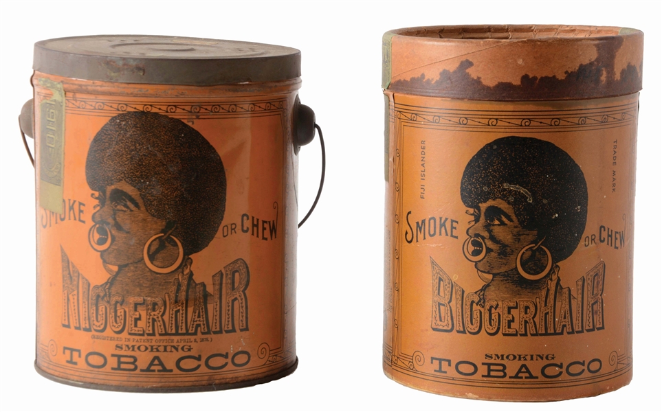 LOT OF 2: BLACK AMERICANA TOBACCO TINS. 