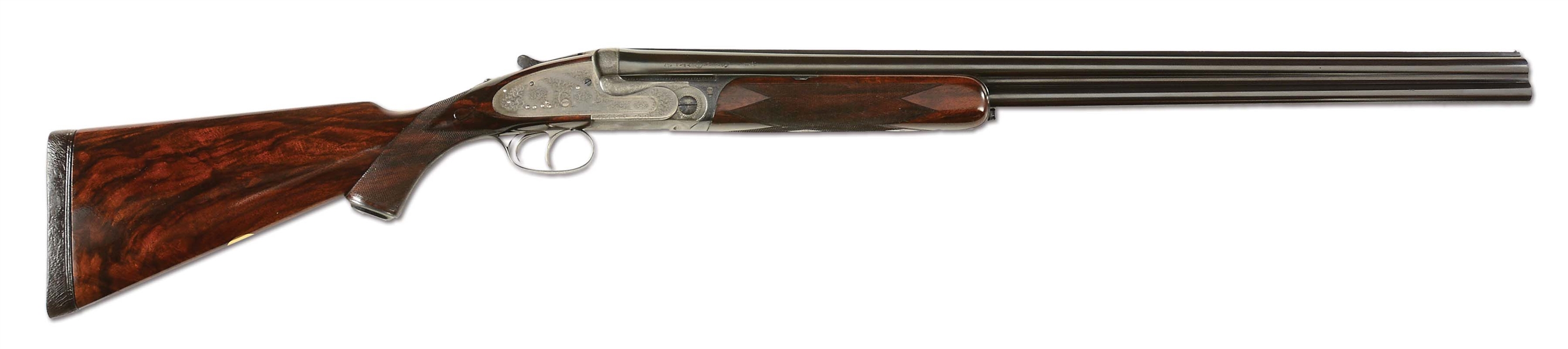 (C) INTERESTING PURDEY "SEXTUPLET" OVER/UNDER SHOTGUN WITH LATE IMPROVEMENTS BUT STILL EMPLOYING ALL SIX BOLTS WITH CASE AND SOME ACCESSORIES.