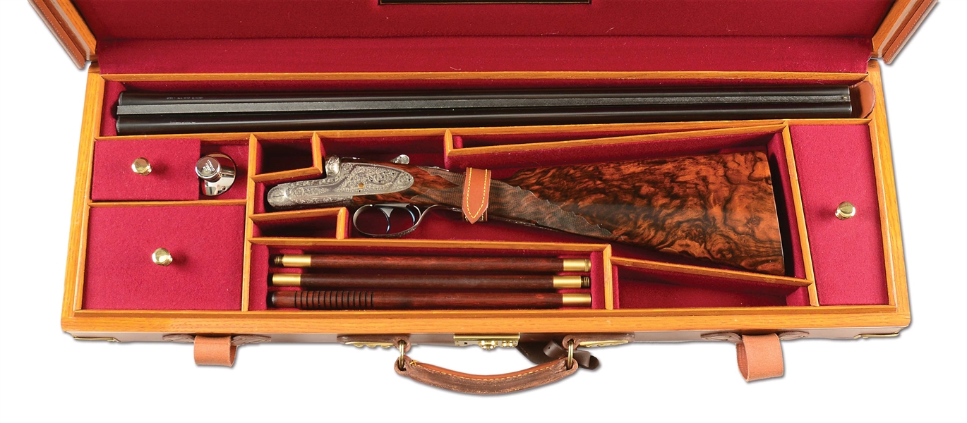 (M) SUPERB 20 GAUGE LEBEAU-COURALLY "PRINCE ALBERT" SIDELOCK EJECTOR ROUND BODIED GAME SHOTGUN WITH CASE.