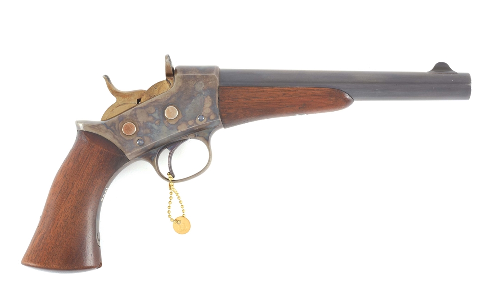 (A) MARTIALLY MARKED REMINGTON MODEL 1871 ARMY ROLLING BLOCK PISTOL. 
