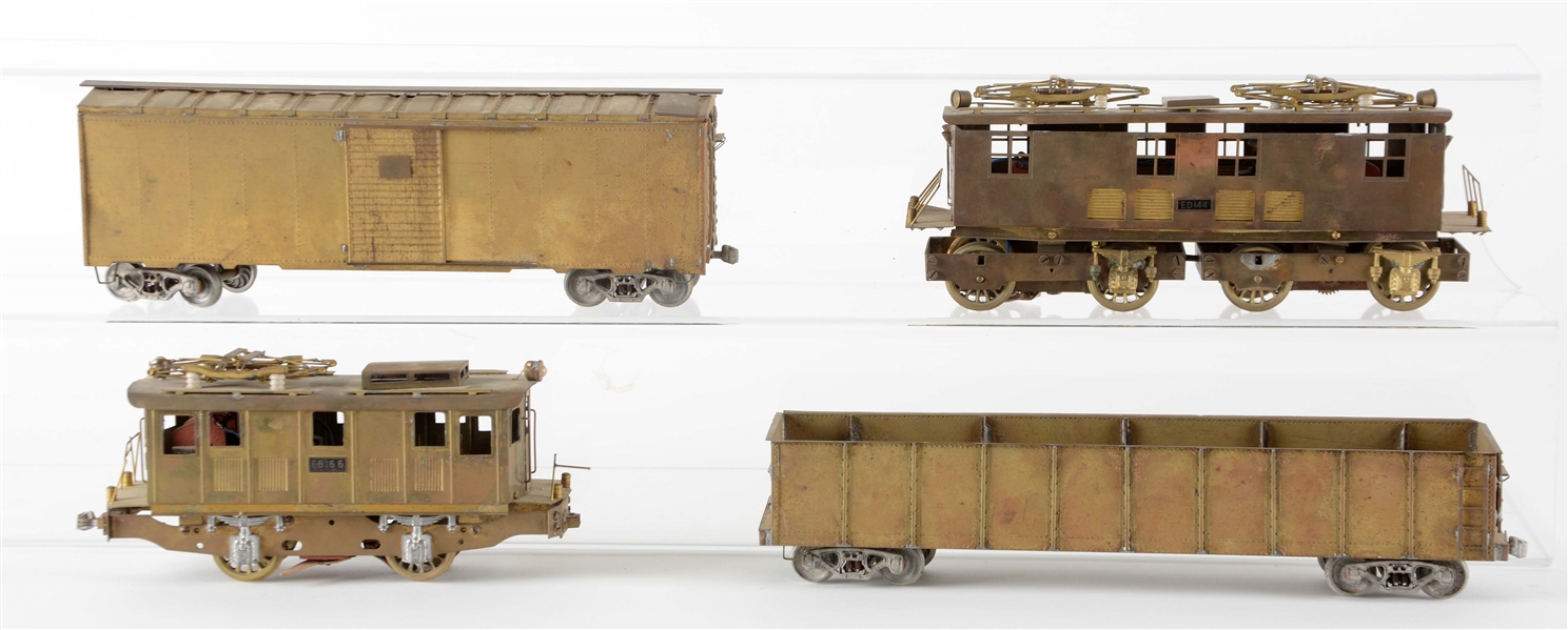 LOT OF 4: BRASS O SCALE TRAINS.