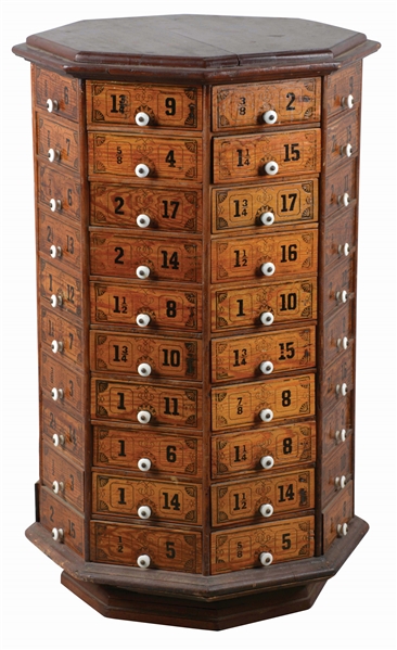 OCTAGONAL NUTS AND BOLTS CABINET.