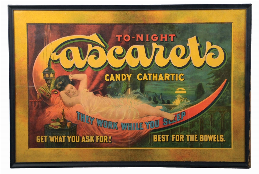 CASCARETS CANDY CATHARTIC ADVERTISING POSTER.