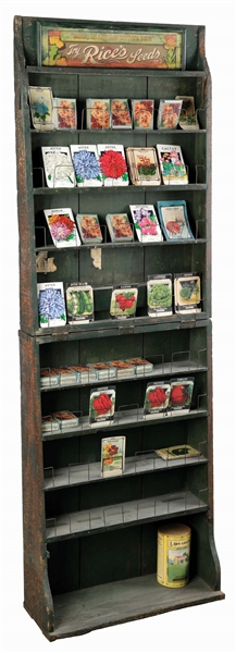 RICES SEEDS DISPLAY CABINET.