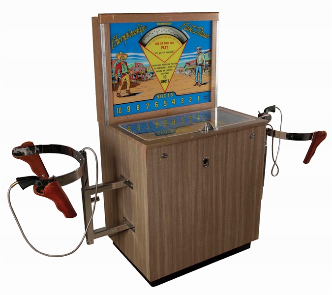 10¢ SOUTHLAND ENGINEERING INC. CHAMPIONSHIP FAST DRAW ARCADE GAME. 
