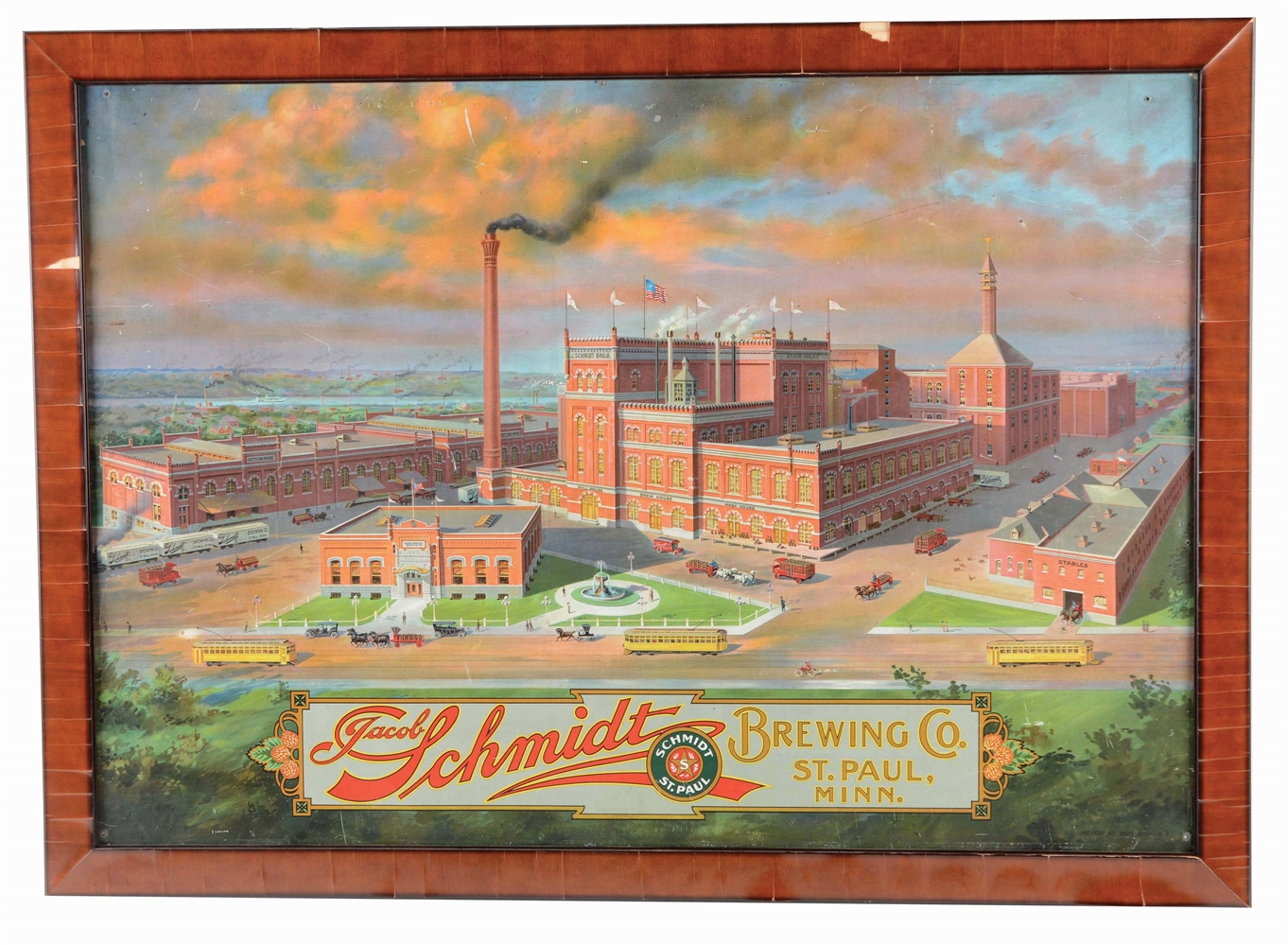 SCHMIDT BREWING COMPANCY TIN LITHO ADVERTISING SIGN. 