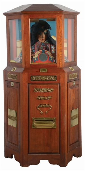 COIN-OP FORTUNE TELLER FLOOR MODEL ARCADE MACHINE.