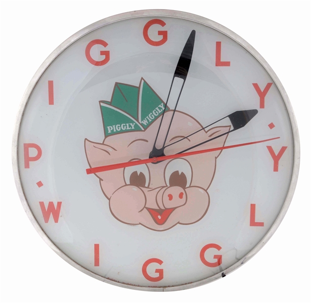 PIGGLY WIGGLY ADVERTISING CLOCK BY TELECHRON.
