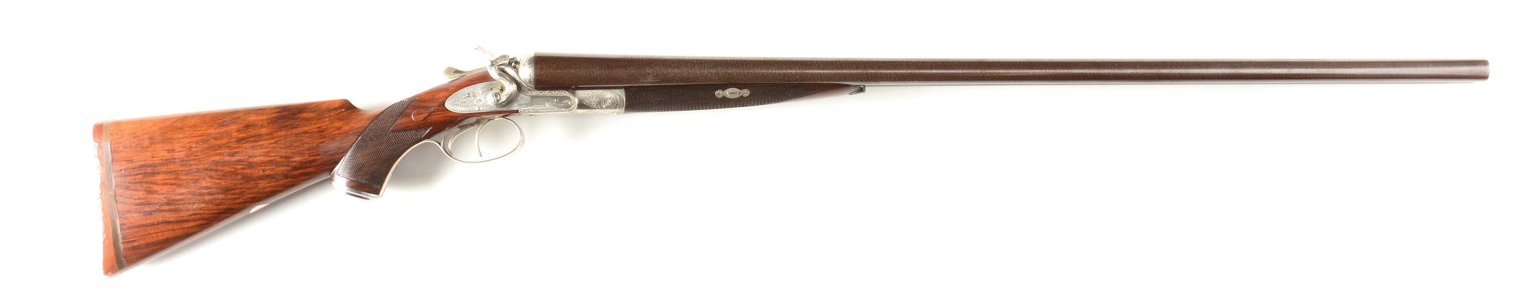 (A) EXCEPTIONAL CONDITION 8 BORE TOP LEVER HAMMER WATERFOWLER BY G. E. LEWIS WITH NICKEL-PLATED ACTION AND LOCKS.