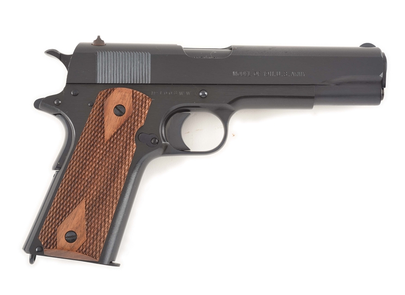 (M) COLT WORLD WAR I REPRODUCTION MODEL 1911 SEMI-AUTOMATIC PISTOL WITH SLIPCASE AND ACCESSORIES.