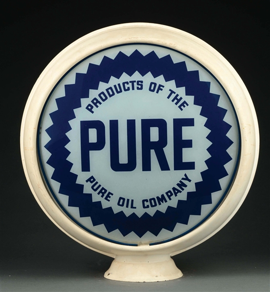 PURE OIL COMPANY COMPLETE 15" GLOBE ON METAL BODY.