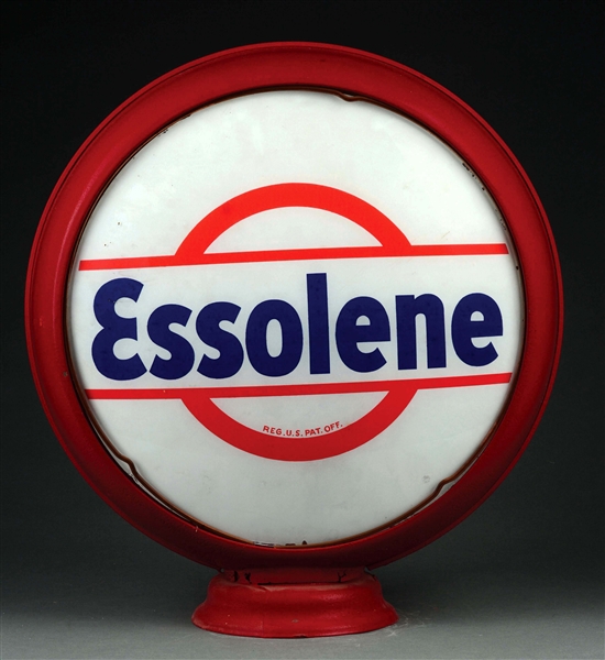 ESSOLENE GASOLINE COMPLETE 15" GLOBE ON METAL BODY.  