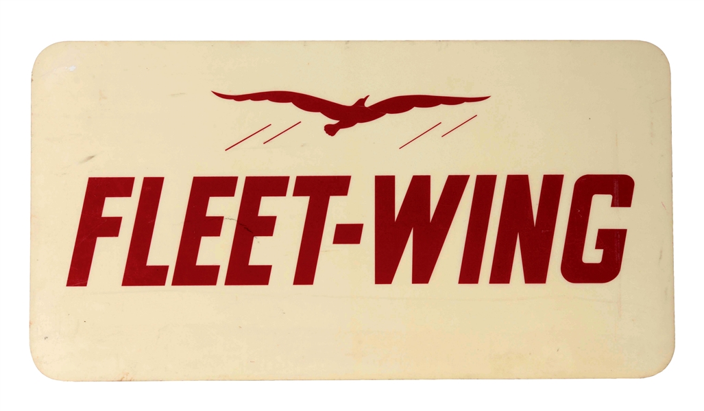 FLEET-WING GASOLINE SERVICE STATION SIGN WITH BIRD GRAPHIC.