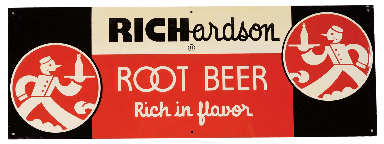RICHARDSON ROOT BEER EMBOSSED TIN SIGN.