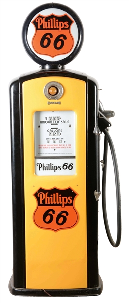 BENNETT 966 GAS PUMP RESTORED IN PHILLIPS 66 GASOLINE.