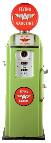 NATIONAL GAS PUMP PARTIALLY RESTORED IN FLYING A GASOLINE.