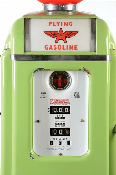 Lot Detail - NATIONAL GAS PUMP PARTIALLY RESTORED IN FLYING A GASOLINE.