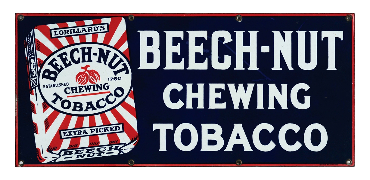 BEECH-NUT CHEWING TOBACCO PORCELAIN SIGN.