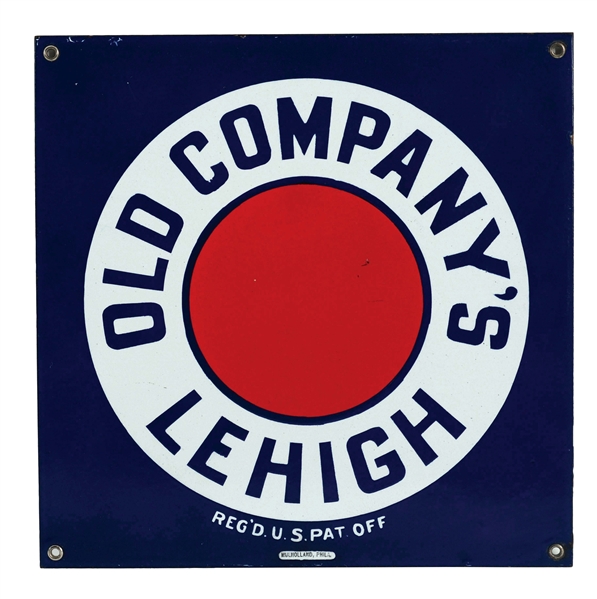 OLD COMPANYS LEHIGH COAL PORCELAIN SIGN.