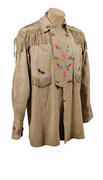 SANTEE SIOUX BEADED AND QUILLED OFFICERS NON-REGULATION BUCKSKIN SHIRT