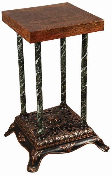 SLOT MACHINE STAND WITH MARBLE COLUMNS. 