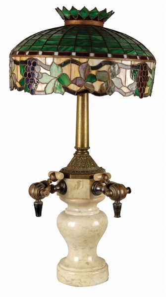 TIFFANY STYLE SODA FOUTAIN DISPENSER LAMP.